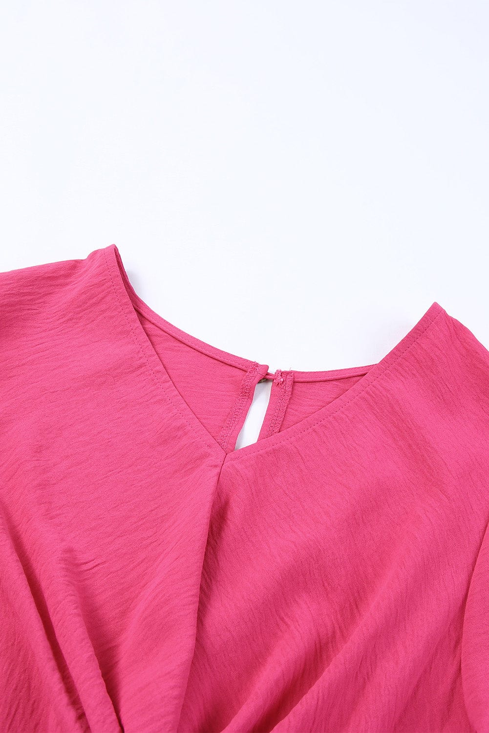 Shoppe EZR Dresses Rose Twist Front Keyhole Back V Neck Midi Dress