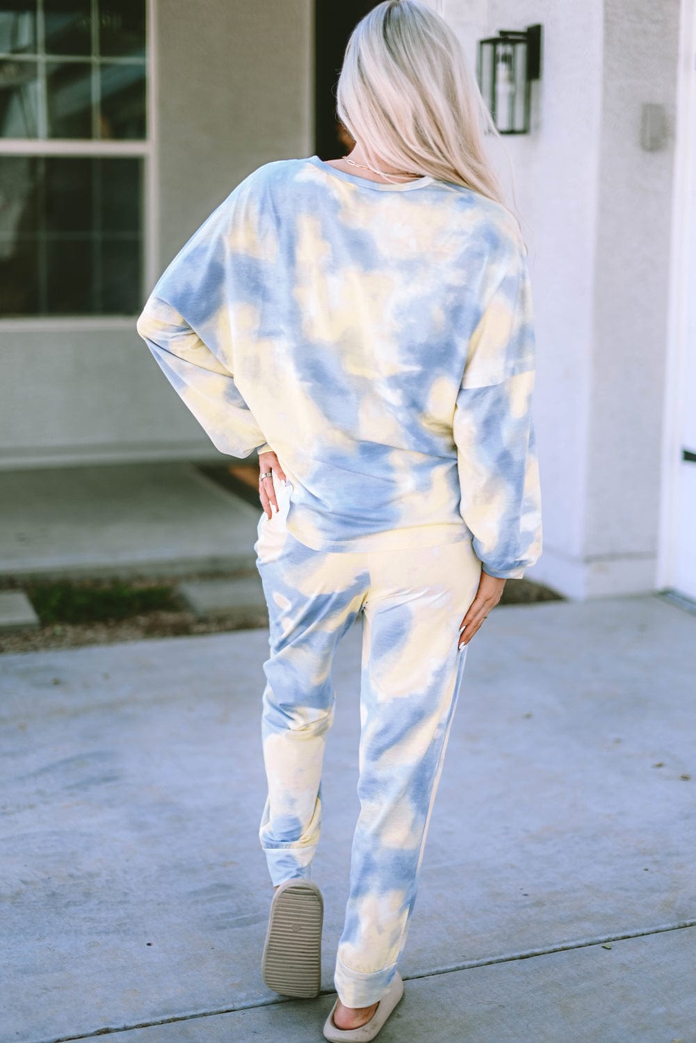 Shoppe EZR Loungewear Multicolor Tie Dye Henley Top and Drawstring Pants Outfit